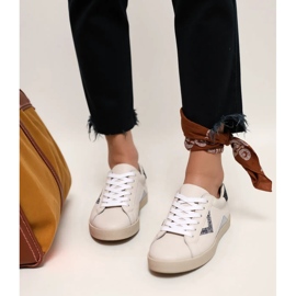 Zapatillas de deporte femenino insertos plateados blanco 2