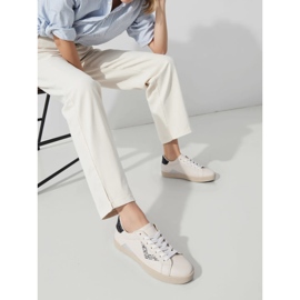 Zapatillas de deporte femenino insertos plateados blanco 1 Zapatillas de deporte femenino insertos plateados blanco 1