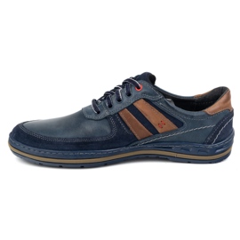 KOMODO Zapatos para hombres hechos de cuero polaco 837k azul marino 1