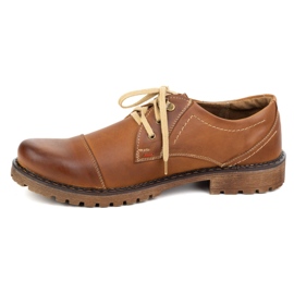 Zapatos de cuero para hombres Olivier 312gt con un dedo del pie marrón perforado 1