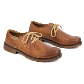 Zapatos de cuero para hombres Olivier 312gt con un dedo del pie marrón perforado 2