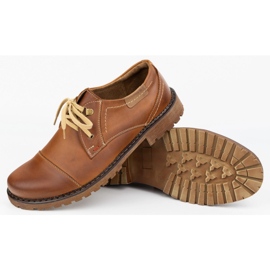 Zapatos de cuero para hombres Olivier 312gt con un dedo del pie marrón perforado 3