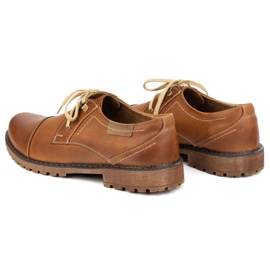 Zapatos de cuero para hombres Olivier 312gt con un dedo del pie marrón perforado 4