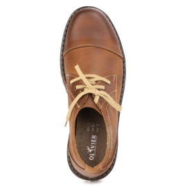 Zapatos de cuero para hombres Olivier 312gt con un dedo del pie marrón perforado 6