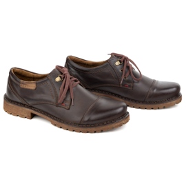 Zapatos de cuero para hombres Olivier 312gt con un dedo del pie empujado marrón oscuro 2