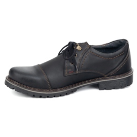 Zapatos de cuero para hombres Olivier 312gt con un dedo gordo de los pies negros 1
