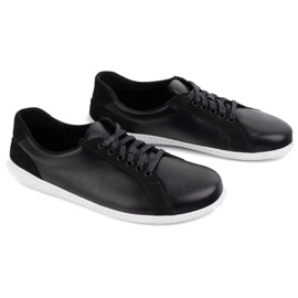 WASAK Zapatos de cuero minimalista de hombres descalzos 0741W Negro 2