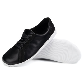 WASAK Zapatos de cuero minimalista de hombres descalzos 0741W Negro 3