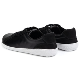 WASAK Zapatos de cuero minimalista de hombres descalzos 0741W Negro 4