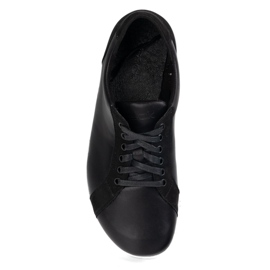 WASAK Zapatos de cuero minimalista de hombres descalzos 0741W Negro 6