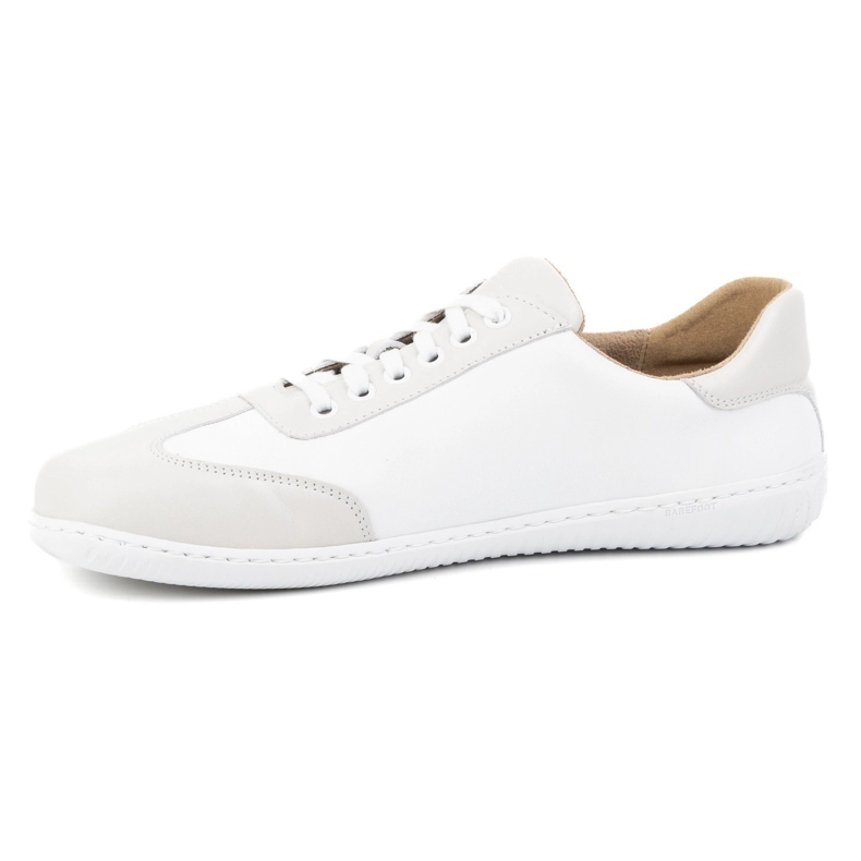 WASAK Zapatos de cuero minimalista de hombres descalzos 0742W White blanco 2