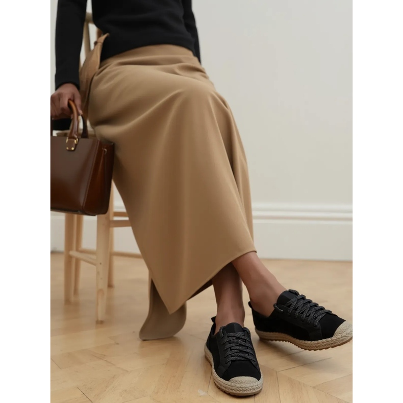 Femenina de encaje de alparto noir negro 1