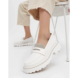 Mocasines blancos diamantes de mujeres 2