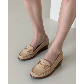 Mocasines de velora beige femeninos 2