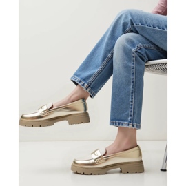 Mocasines de oro para mujeres dorado 4