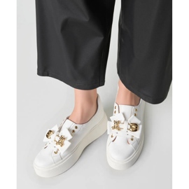 Encanto de las zapatillas de deporte femeninas blancas blanco 3