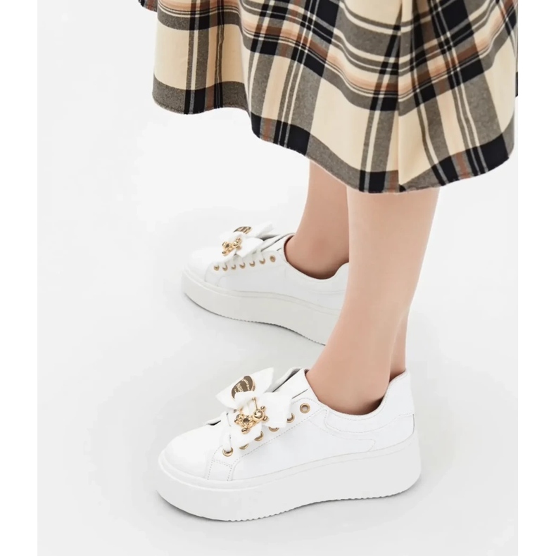 Encanto de las zapatillas de deporte femeninas blancas blanco 1