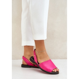 Sandalias correderas de cuero Zazoo 40327 Fuksja rosado 3
