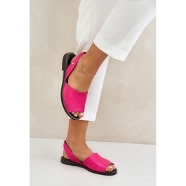 Sandalias correderas de cuero Zazoo 40327 Fuksja rosado 5