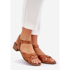 Sandalias de cuero con un delicado Zazoo 40372 Brown marrón 1