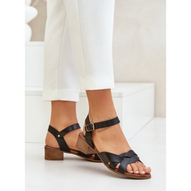 Sandalias de cuero con un delicado tacón Zazoo 40372 Negro 3
