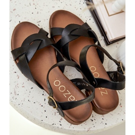 Sandalias de cuero con un delicado tacón Zazoo 40372 Negro 7
