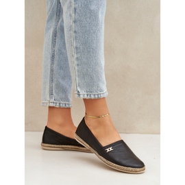 Elegante Espadrillas de cuero Zazoo 10177 Negro 3