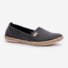 Elegante Espadrillas de cuero Zazoo 10177 Negro 4