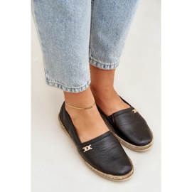 Elegante Espadrillas de cuero Zazoo 10177 Negro 6