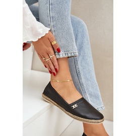Elegante Espadrillas de cuero Zazoo 10177 Negro 7