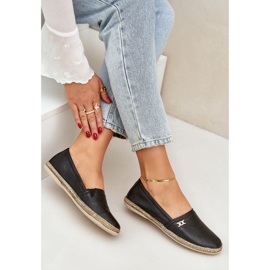 Elegante Espadrillas de cuero Zazoo 10177 Negro 8