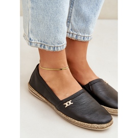 Elegante Espadrillas de cuero Zazoo 10177 Negro 9