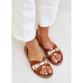 Zazoo 40382 Sandalias de cuero para mujeres marrón 6