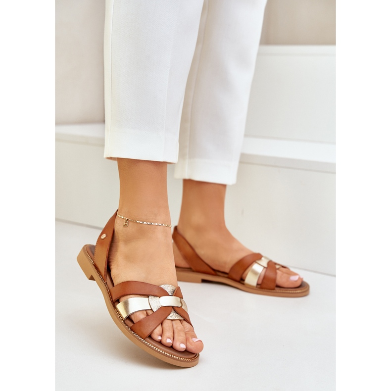 Zazoo 40382 Sandalias de cuero para mujeres marrón 2