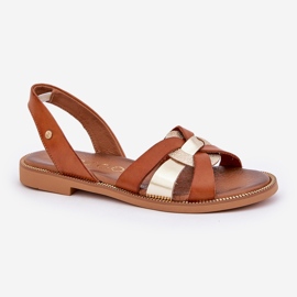 Zazoo 40382 Sandalias de cuero para mujeres marrón 4