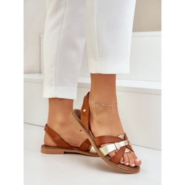 Zazoo 40382 Sandalias de cuero para mujeres marrón 3