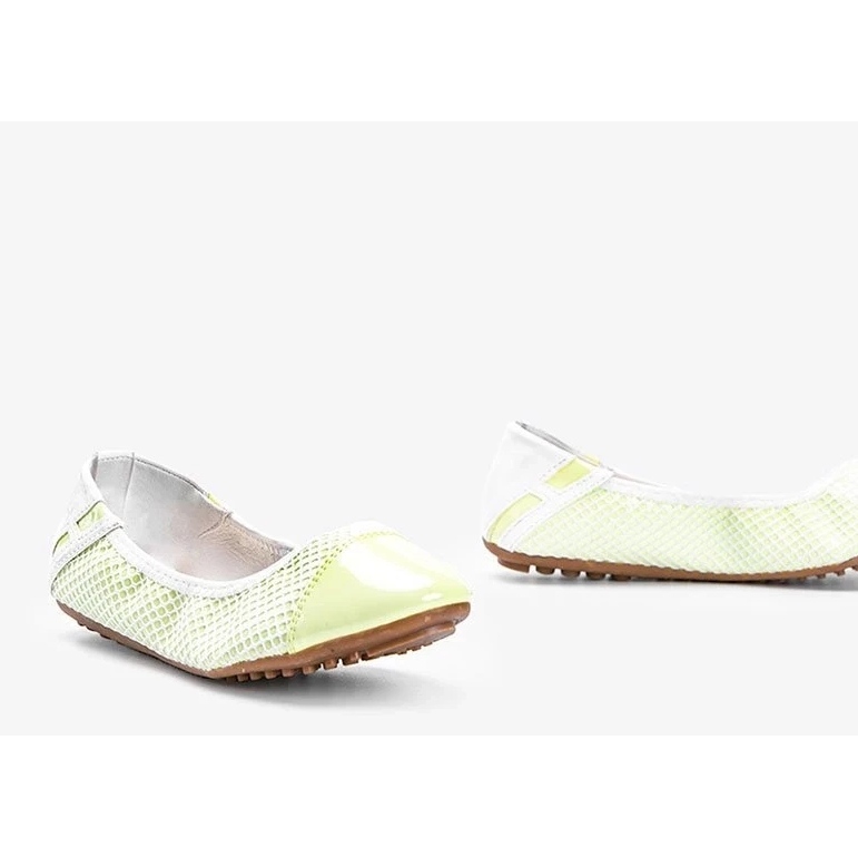 D/GMR Bailarinas lacadas en verde pastel de Debbie blanco 2