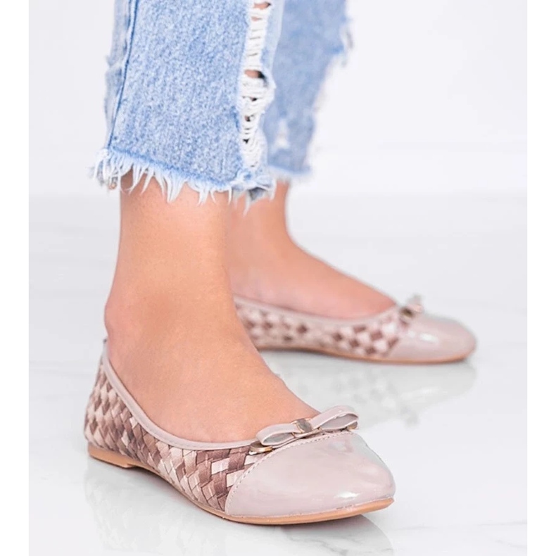 D/GMR Bailarinas beige con estampado Broadway trenzado 1