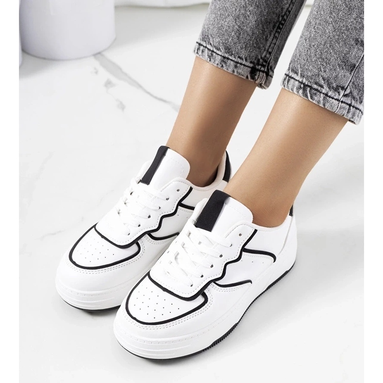 D/GMR Deportivas Bieke de mujer, blanco y negro 1