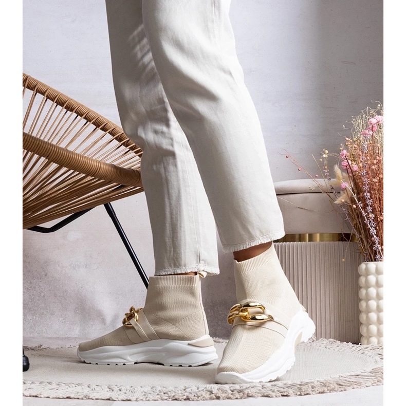 D/GMR Deportivas beige con cadena Taryn 2 D/GMR Deportivas beige con cadena Taryn 2