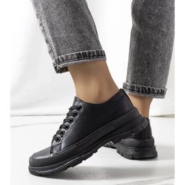 D/GMR Zapatillas negras sobre suela gruesa Nurbik negro 2