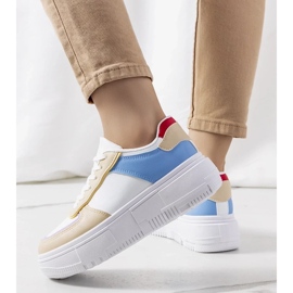 D/GMR Deportivas blancas de mujer Mandib beige 1