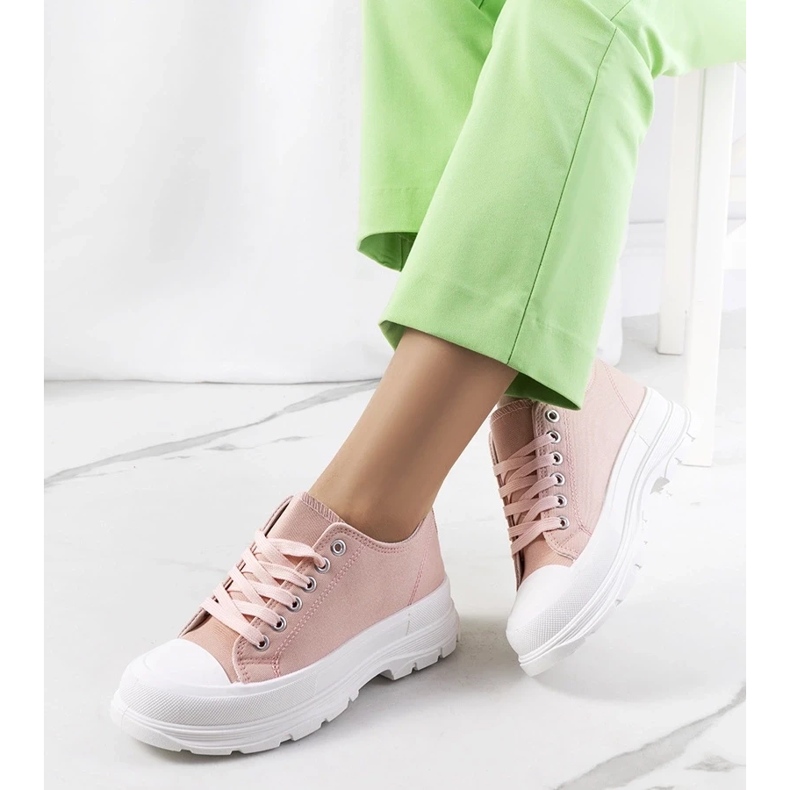 D/GMR Zapatillas rosas con suela gruesa Melik 1