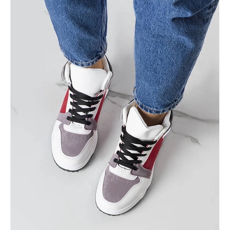 D/GMR Zapatillas altas blancas y rojas de Elizabeth rojo 2