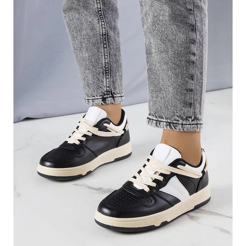 D/GMR Deportivas negras de mujer Marcella beige 1