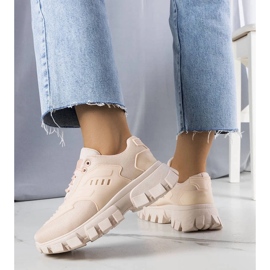 D/GMR Zapatillas rosas en una suela masiva de Inez rosado 3
