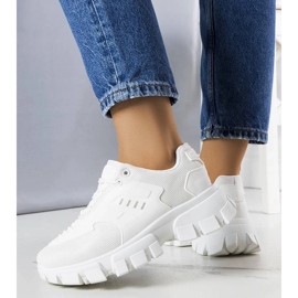 D/GMR Zapatillas blancas en una enorme suela Inez blanco 3
