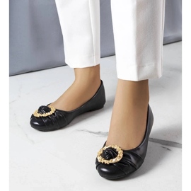 D/GMR Bailarinas negras con adornos dorados de Antoinette negro 1 D/GMR Bailarinas negras con adornos dorados de Antoinette negro 1