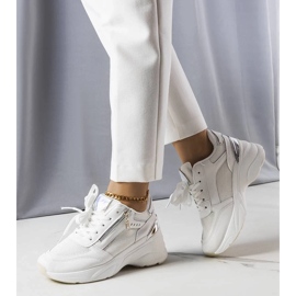 D/GMR Zapatillas blancas para mujeres en rodajas de encaje -up stacey blanco 2
