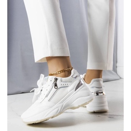 D/GMR Zapatillas blancas para mujeres en rodajas de encaje -up stacey blanco 3